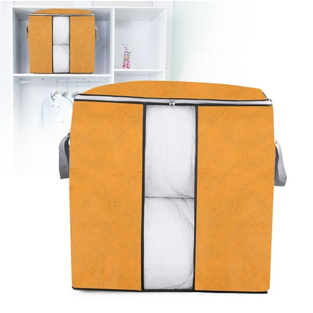 Hang Bin Clear Window - Foldable Storage Bag Organizers, Waterproof Anti-Mold Moisture Proof Clothes Storage Container Zipper Bag with Clear Window Carry Handles for Blanket Comforter Bedding, Closet Storage Boxes