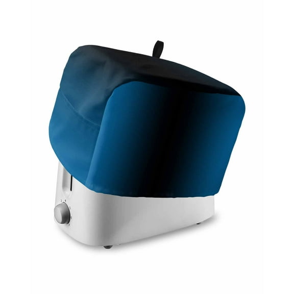 Abstract Toaster Cover 2 Slice, Gradient Blue Black Bread Maker Cover Toaster Dust Cover with Pockets, Dust-Proof Cover for Kitchen Small Appliance 12x7.5x8in