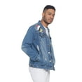 thumbnail image 2 of Victorious Men's Casual Distressed Colorful Painted Tiger Denim Jean Jacket DK165 - Indigo - Small, 2 of 6