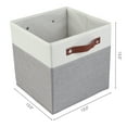 thumbnail image 4 of Unique Bargains Storage Cube Fabric Storage Bin with Handles Gray 13*13*13in, 4 of 6