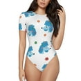 thumbnail image 2 of Goofa Cartoon Poodle Dog Printed Women Rash Guard Short Sleeve,Tummy control Swimsuit Surfing Swimsuit Bathing Suit One Piece Swimsuit UPF 50-X-Large, 2 of 9