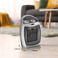 thumbnail image 6 of WAA Small Electric Space Heater Ceramic Space Heater,Portable Heater Fan for Office with Adjustable Thermostat and Overheat Protection ETL Listed for Kitchen, 750W/1500W Silver, 6 of 7