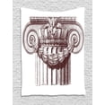 thumbnail image 1 of Ancient Decor Tapestry, Classical Antique Column Roman Empire Architecture Heritage Culture Print, Wall Hanging for Bedroom Living Room Dorm Decor, 60W X 80L Inches, Burgundy White, by Ambesonne, 1 of 1