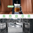 thumbnail image 2 of Vaso de vidrio Birity acanalado de 700 ml con tapas, paquete de 2 pajitas con asa, 2 of 7