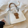 thumbnail image 2 of Bolso cruzado informal para mujer, Bolso tipo cubo de PU con cremallera, cadenas de gran capacidad, resistente al agua, 2 of 8