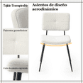 thumbnail image 3 of Homylin Juego de 4 Sillas de Comedor con Tejido Moderno sillas Laterales con Metal Piernas, Conjunto 4 sillas de Acento para Sala Estar,Cocina,Comedor, Cafe,Conferencia, Beige, 3 of 5
