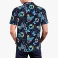 thumbnail image 4 of Balery Blue Butterfly Printed Men’s Short Sleeve Polo Shirt, Midweight Men's Shirt,Golf Polo shirts -Small, 4 of 9