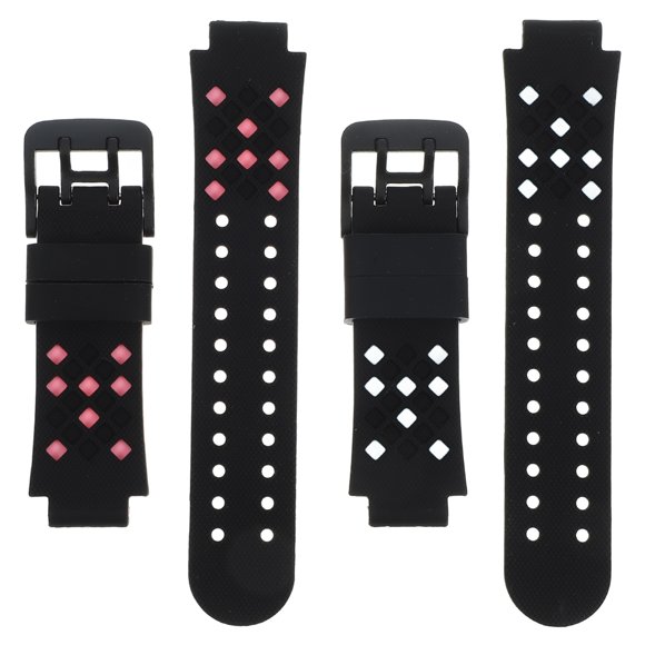 EeaseMX 2 correas de reloj ecológicas para niños, exquisitas y duraderas, con cierre rápido de 15 mm, compatibles con Y03 (rosa, negro, azul y negro).