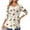 #121-Beige, variant on Craaazy Women's Pleated Buttons T-shirt Fashion Printing Casual Round Neck Long Sleeve Pullover T-Shirt Fashion Casual Tunics Top Gifts