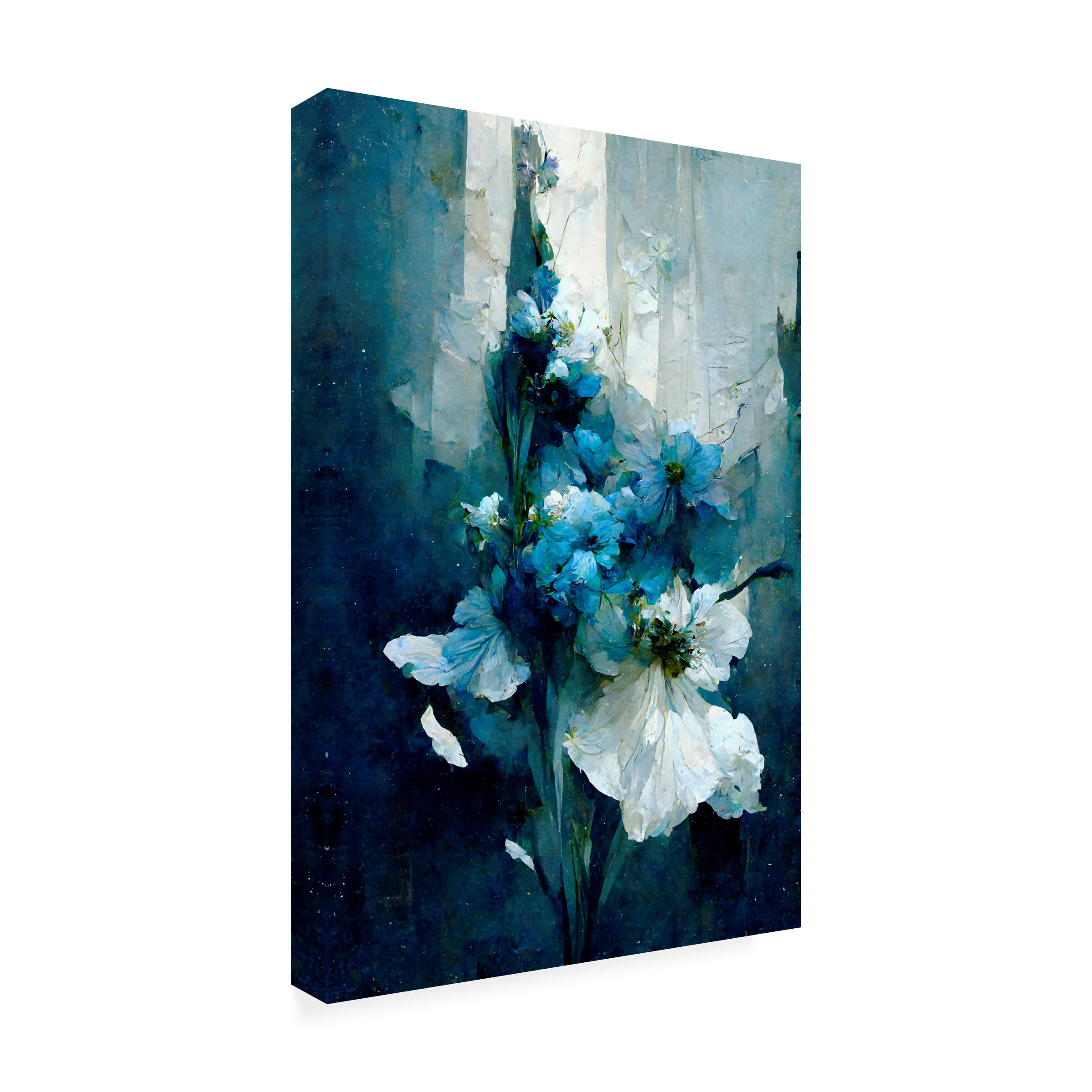 Treechild 'Blue Flower Bouquet' Canvas Art