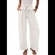 thumbnail image 1 of Pantalones de Salón Anchos para Mujer con Bolsillos, Cintura Alta, Ajustables, con Nudo y Holgados. L, 1 of 7