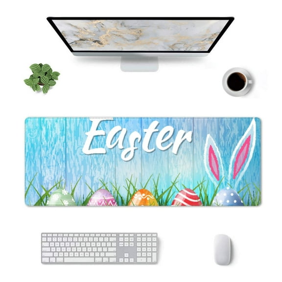 Xecao Happy Easter for Mouse Pad - Waterproof Extended Contour Mouse Mat, Large Gaming Mousepad Laptop Keyboard Mat with Non-Slip Rubber Base
