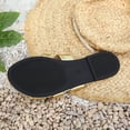 thumbnail image 5 of KIJBLAE Women's Plain Round Toe Open Toe Flat Slides, Solid Color Lightweight Casual Slippers for Indoor Outdoor Gold 41, 5 of 9