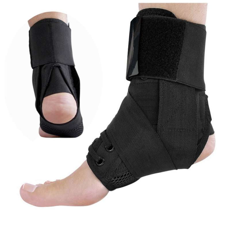 Black Guard Adjustable Ankle Protector Brace Sports Accessory Foot Support 