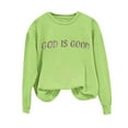 thumbnail image 2 of Sweatshirt Women Christian Religious Faith Classic Graphic Crewneck Pullover Long Sleeve Shirts Bible Verse, 2 of 4