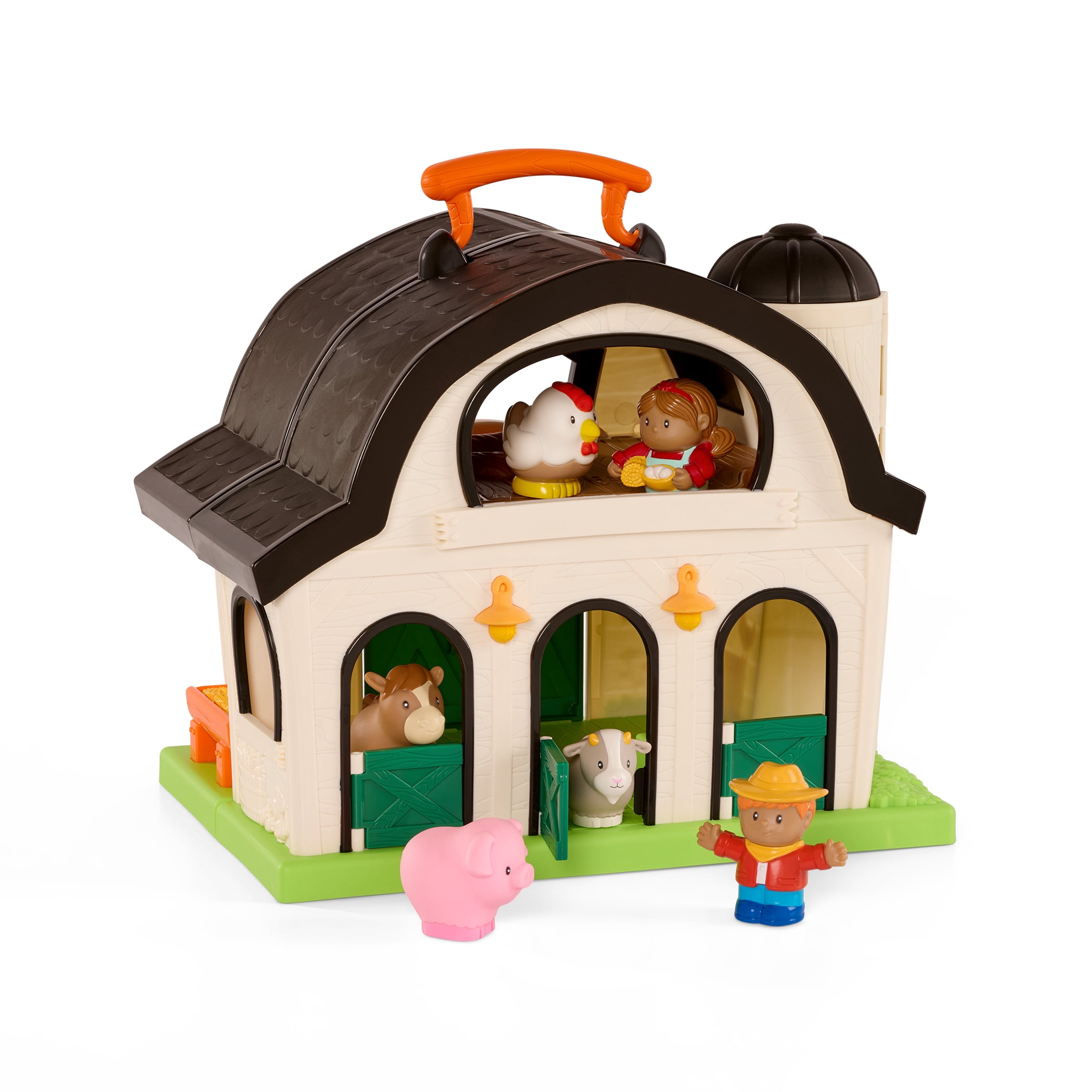 Battat My First Barn Birch White Foldable Farm Playset for 18 Months +