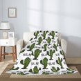 thumbnail image 2 of Throw Blanket for Couch Sofa and Bed, Cactus hug me Pattern Super Soft Plush Throw Blanket, Fuzzy Cuteness Comfy Warm Washable Flannel Blanket & Throws for All Season 40"x30", 2 of 5