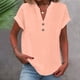 thumbnail image 2 of Tops formales,Camiseta de cuello en V para mujer, blusa informal holgada, mezcla de algodón y lino, manga larga para uso diario, sopatenor, 2 of 8
