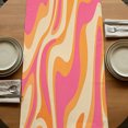 thumbnail image 5 of Pink Orange Table Runner 48 Inches Long, Cotton Linen Table Runner Dresser Scarf, Art Abstract Modern Geometric Short Fabric Tablerunners for Dining Coffee Tables Wedding Holiday Party 13"x48", 5 of 9