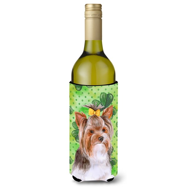 ""Caroline'S Treasures Yorkshire Terrier #2 Abrazadera Decorativa Para Botella De San Patricio, 750 Ml, Multicolor""