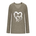 thumbnail image 4 of Busydd Womens T Shirts Fashion Heart Print Long Sleeve Going Out Tops for Women Casual Versatile Loose V Neck Womens Tops L, 4 of 8