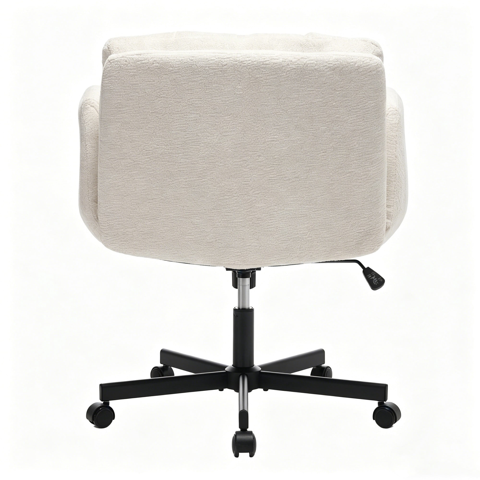 Modern Chenille Swivel Office Chair, Height Adjustable Task Chair with Convertible Armrests, Double Cushioned Desk Chair for Home Office, Vanity & Living Room