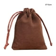 thumbnail image 3 of Jewellery Pouch Small Drawstring Bags Bracelet Packaging Display Goodies Presents Mobile Phone Storage Gifts Solid Pouches Coffee-8*10, 3 of 7