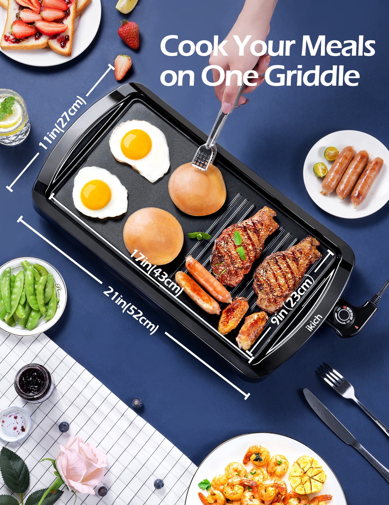 IKICH 2 In 1 Electric Griddle 