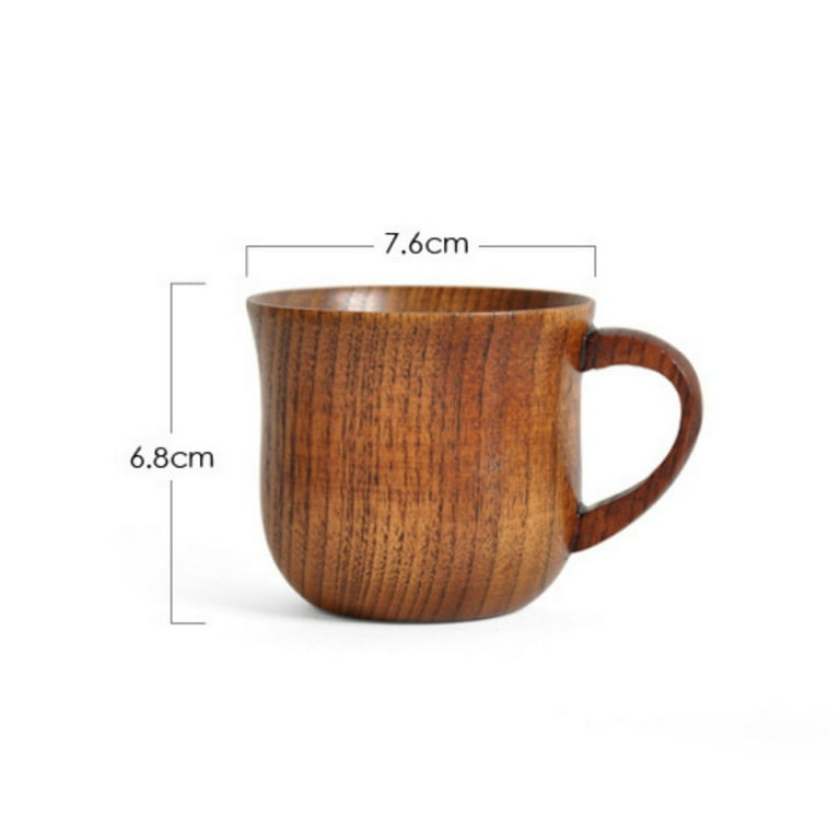 QWDLID 6 Pieces Japanese Style Wooden Cup Jujube Wood Tea Cup Wooden Coffee Cup Water Mug Drinking Cup Wooden Cup Set for Izakaya, Restaurant, Cafe