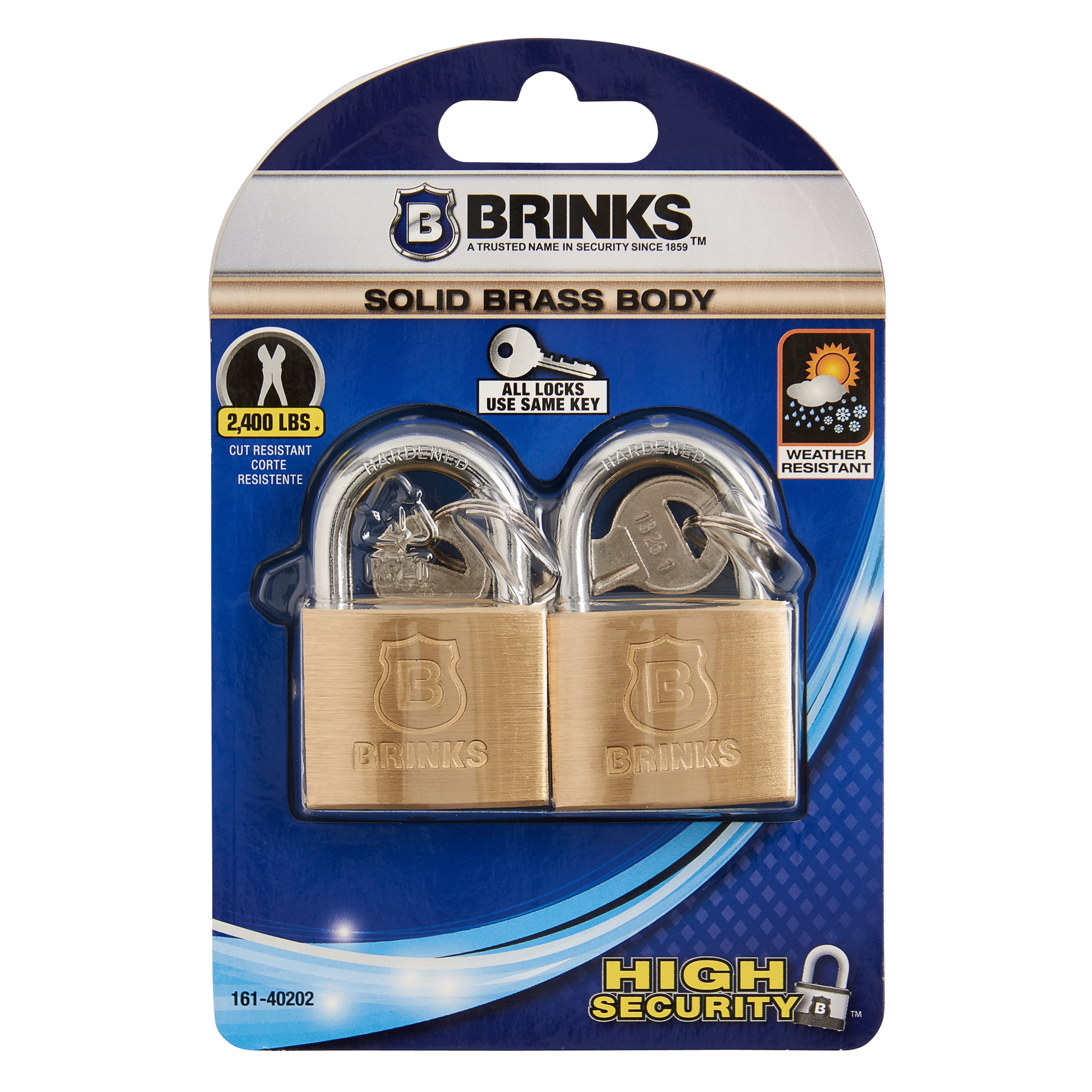 Grip Tight Tools Solid Brass Padlock, 3/4-Inch (2Pack)