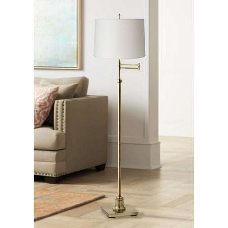 360 Lighting Swing Arm Floor Lamp Antique Brass White Mica Paper Drum Shade For Living Room Reading Bedroom Com - Brass Swing Arm Floor Lamp Living Room 360 Lighting Swing Arm Floor Lamp Antique Brass White Mica Paper Drum Shade For Living Room Reading Bedroom Com - Brass Swing Arm Floor Lamp Living Room