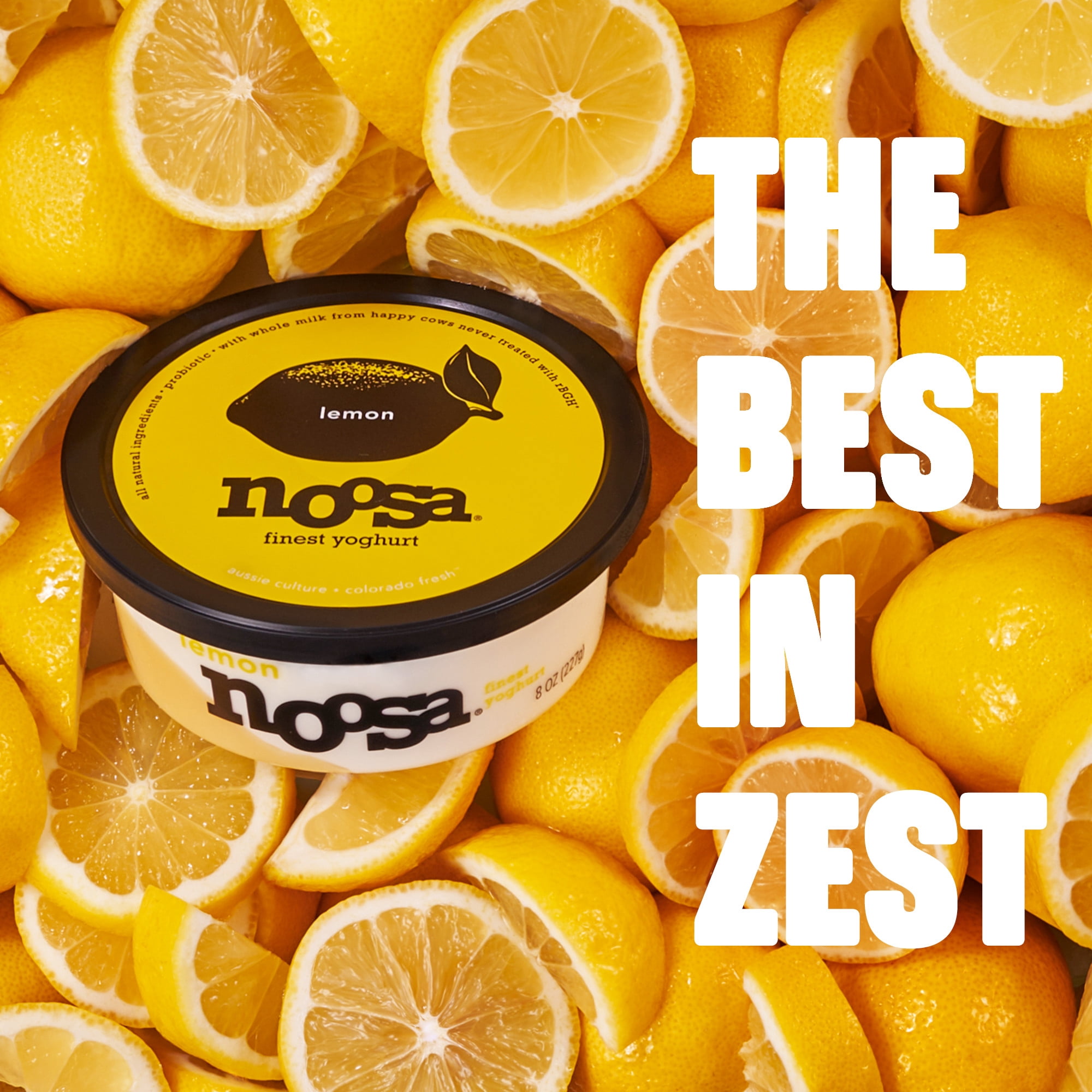 Noosa Yoghurt, Whole Milk Yogurt, Velvety Smooth & Creamy, Lemon, 8 oz Tub