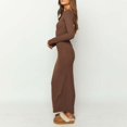 thumbnail image 3 of Crew Neck Basic Maxi Dress Solid Color Women Sexy Vacation Outfit (Black S), 3 of 8