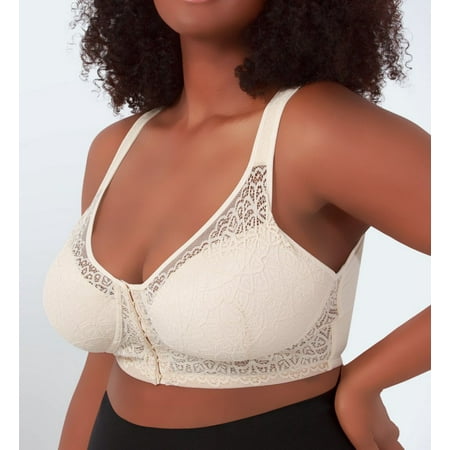 

Women s Leading Lady 5531 Lora Lace Front Close Posture Back Bra (Whisper Nude 40C)