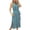 Blue, variant on Women's Summer Dress Sleeveless Crewneck Dress Basic Solid Tie Waist Office T Shirt Dresses with Pockets