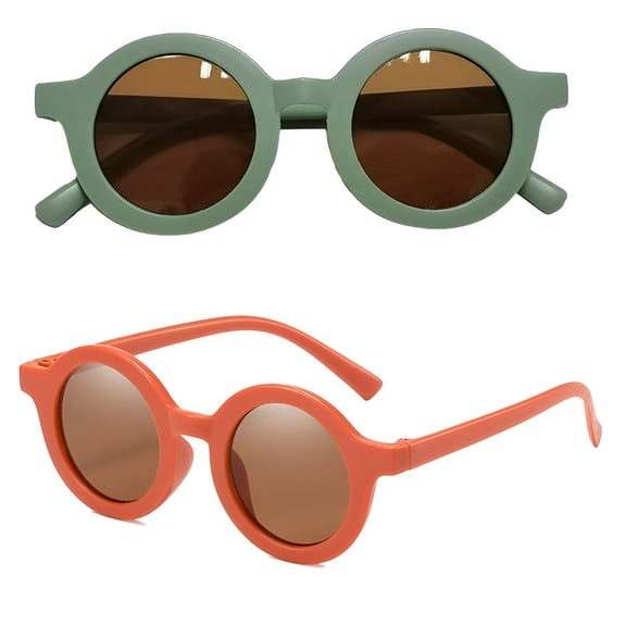 GJX 2Pcs Toddler Sunglasses Age 2-4,Stylish and Cute Look Toddler Sunglasses,Worry-Free Travel Toddler Sunglasses Age 1-2,Multicolor