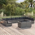 thumbnail image 1 of vidaXL 12 Piece Garden Lounge Set with Cushions Grey Poly Rattan, 1 of 4