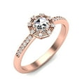 thumbnail image 2 of SuperJeweler 1/2 Carat Rose Cut Diamond Halo Ring In 14 Karat Rose Gold For Women, 2 of 6