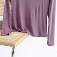 thumbnail image 5 of Underwear Base Layer for Women Women's Color Long-sleeved V-neck Undershirt Top,Purple,XL, 5 of 8