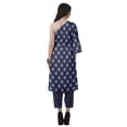 thumbnail image 4 of Moomaya Womens Printed One Shoulder Double Bell Sleeve Kurti Pant Set Ethnic Clothing Sets For Women, 4 of 7