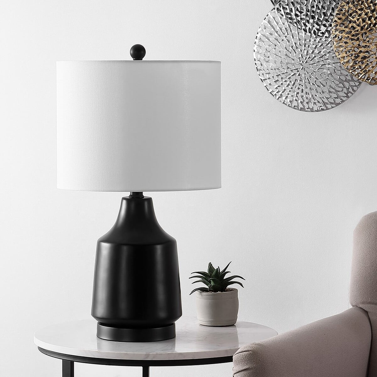 SAFAVIEH Atrius 26 in. Classic Contemporary Table Lamp, Black