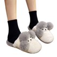 thumbnail image 3 of Vedolay Slippers for Women Cute Plush Slippers House Non-Slip Indoor Warm Shoes Grey,41, 3 of 5