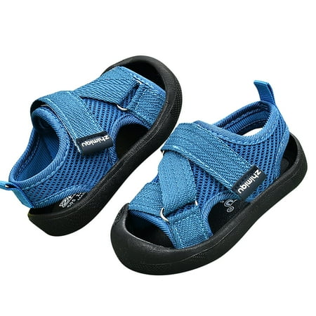 

HaiMao Baby Boys Girls Sports Sandals Clearance Lightweight Anti-Slip Rubber Sole Beach Aquatic Water Shoes Summer Toddler First Walking Shoe Blue 9 Months