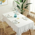 thumbnail image 3 of Destyer Sturdy And Durable Table Cloth Easy Wash Made With Cotton Rectangular Table Tablecloth Table Covers white 90*90CM 1Set, 3 of 6