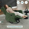 thumbnail image 6 of Muumblus Wingback Swivel Recliner, Glider Rocking Chair for Living Room, Nursery Rocker, Green Chenille, 6 of 9