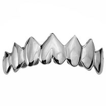 Shark Grillz Eight Bottom Teeth Silver Tone 8 Tooth Great White Mouth Grills