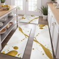 thumbnail image 2 of White Gold Marble Pattern Kitchen Rugs Sets Of 3,Kitchen Runner Rugs Non Skid Washable,Decorative Kitchen Floor Mats for Kitchen,Sink,Laundry,17"x30"+ 17"x47" + 17"x59", 2 of 6