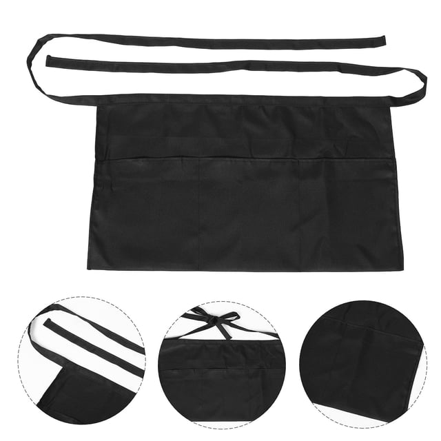 SWETRACE Mandil Negro De Lienzo Para Trabajo Y Cocina Con Bolsillos Para Guardar Herramientas