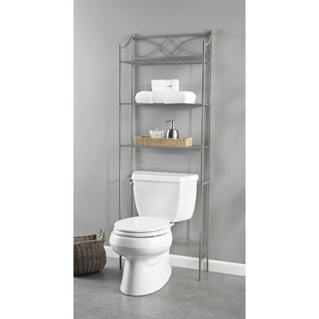 Chapter Lexington Park Over the Toilet Bathroom Storage Space Saver, Satin (Best Toilet For Basement Bathroom)