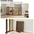 thumbnail image 2 of Smart FENDEE Bamboo Dog Gate Freestanding 4 Panel Pet Gate for Doorways, 2 Support Feet, Black Walnut, 2 of 7